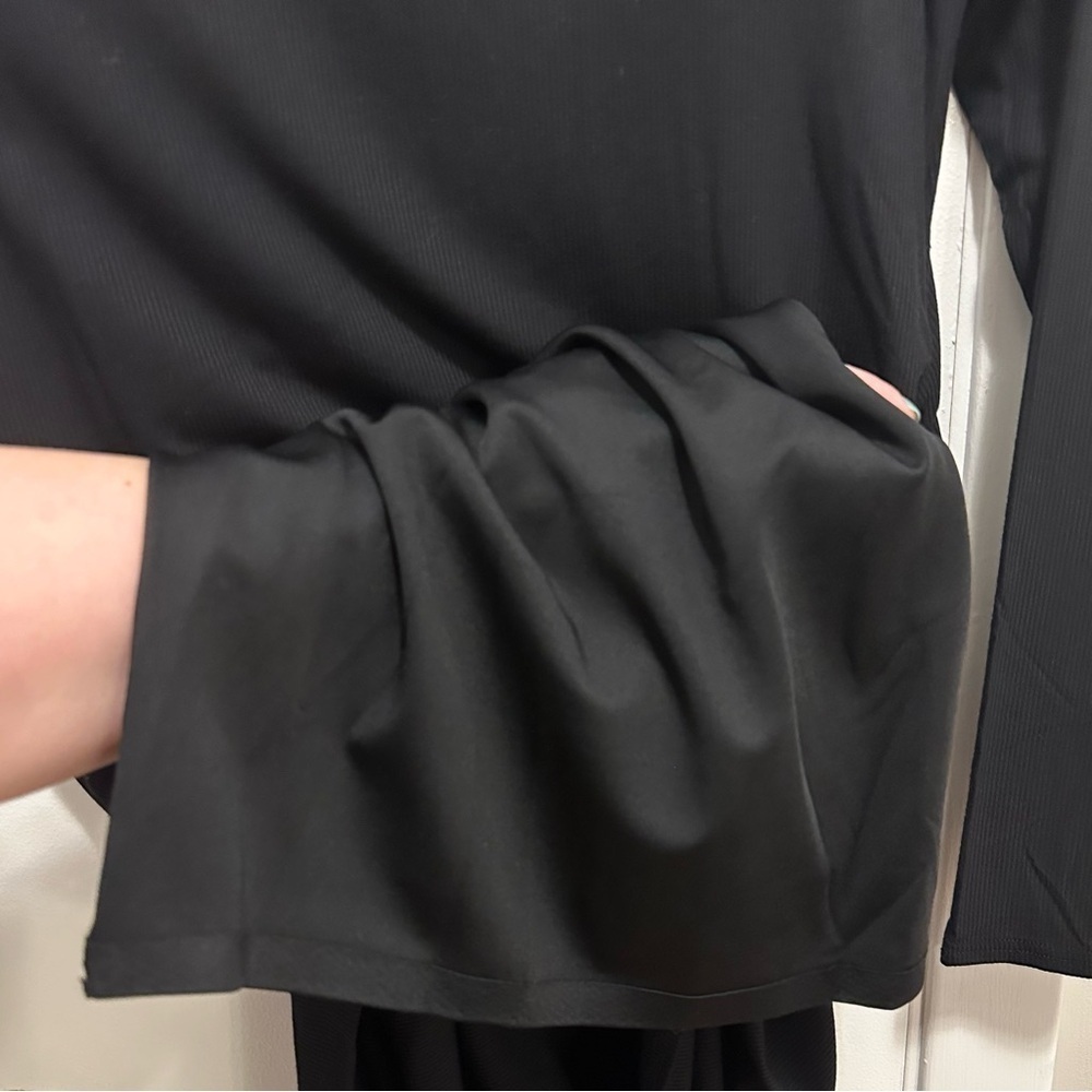 SheBird Dress Ruched Ribbed Built In Bra‎ Performance Fitted Stretch 6 black - Picture 3 of 5